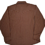 Wrangler Striped Shirt - XL Brown Cotton Blend