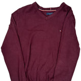 Tommy Hilfiger Jumper - Large Burgundy Cotton