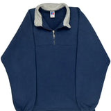 Made In USA Russell Athletic 1/4 Zip - Large Blue Cotton