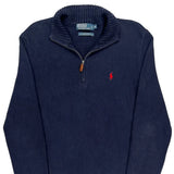 Polo By Ralph Lauren 1/4 Zip - Medium Navy Cotton