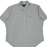 Ralph Lauren Striped Short Sleeve Shirt - 2XL Blue Cotton