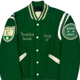 Warner Jr. Hi Athlete Warner Bros College Varsity Jacket - Medium Green Wool