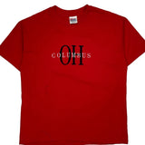 Columbus Hanes Single Stitch T-Shirt - XL Red Cotton