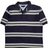 Tommy Hilfiger Striped Polo Shirt - XL Navy Cotton