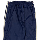 Adidas Striped Track Pants - Small Blue Nylon