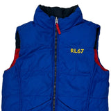 Age 6-7, Rl67 Ralph Lauren Reversible Gilet - Small Blue Polyester