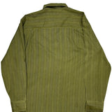 Tommy Bahama Striped Shirt - Large Green Silk