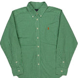 Age 10-12 Ralph Lauren Checked Shirt - Medium Green Cotton