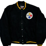 Steelers, Made In USA Pro Elite Football Varsity Jacket - Large Black Polyester