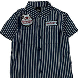 Age 2 Disney Striped Short Sleeve Shirt - 3XS Blue Cotton