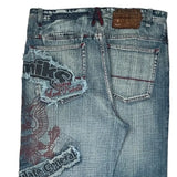 Akademiks Graphic Jeans - 36W 32L Light Wash Cotton