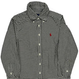 Age 8 Ralph Lauren Checked Shirt - Small Black & White Cotton