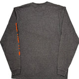 Carhartt Spellout Long Sleeve T-Shirt - Large Gray Cotton
