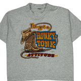 Honky-Tonk Attitude Unbranded Graphic T-Shirt - Small Gray Cotton