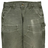 Carhartt Double Knee Carpenter Pants - 33W 32L Green Cotton
