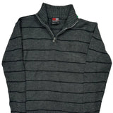Southpole Striped 1/4 Zip - Large Gray Acrylic