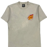 Flame Logo Santa Cruz Graphic T-Shirt - Small Beige Cotton