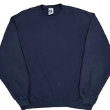 90'S Blank Made In USA Russell Athletic Sweatshirt - XL Navy Cotton Blend