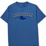 Milwaukee Brewers Majestic Graphic T-Shirt - Large Blue Cotton