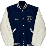 Made In USA Holloway Varsity Jacket - Large Navy Wool Blend