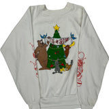 Fruit Of The Loom Christmas Sweatshirt - Large White Cotton
