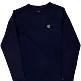 Carhartt Long Sleeve T-Shirt - XS Navy Cotton