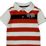 Age 18 Months Tommy Hilfiger Striped Polo Shirt - 3XS Red Cotton
