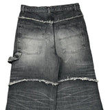 Asos Wide Leg Jeans - 33W 25L Grey Cotton