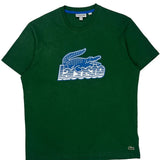 Lacoste Spellout T-Shirt - XL Green Cotton