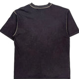 Contrast Stitch Harley Davidson Henley T-Shirt - Medium Black Cotton