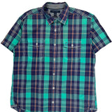 Tommy Hilfiger Checked Short Sleeve Shirt - XL Multicoloured Cotton