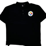 Steelers Nfl Polo Shirt - XL Black Cotton