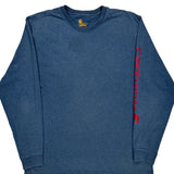 Carhartt Spellout Long Sleeve T-Shirt - Large Blue Cotton