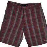 Oakley Checked Shorts - 32W 10L Grey Cotton Blend
