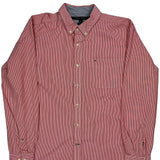 Tommy Hilfiger Striped Shirt - Large Red Cotton