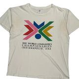 1991 World Gymnastics Championships Logo 7 Single Stitch T-Shirt - XL White Cotton
