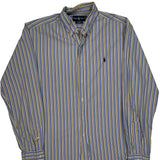 Ralph Lauren Striped Shirt - Large Blue Cotton