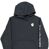 Carhartt Spellout Hoodie - XL Black Cotton Blend