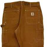 Made In USA Carhartt Double Knee Carpenter Pants - 33W 30L Brown Cotton