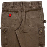 Wrangler Carpenter Trousers - 34W 32L Brown Cotton