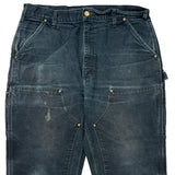 Carhartt Double Knee Carpenter Pants - 35W 26L Black Cotton