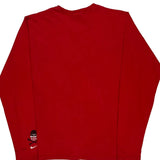 Football Nike Graphic Long Sleeve T-Shirt - Large Red Cotton