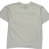 Adidas Striped T-Shirt - Large White Cotton