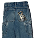 Unbranded Graphic Carpenter Jeans - 25W UK 6 Blue Cotton