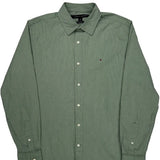 Tommy Hilfiger Striped Shirt - Small Green Cotton