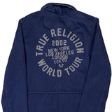 True Religion Graphic Jacket - Large Blue Cotton