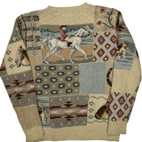 Hand Knit Ralph Lauren Graphic Sweater - Small Multicoloured Cotton
