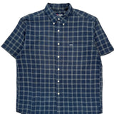 Chaps Ralph Lauren Checked Short Sleeve Shirt - Large Blue Cotton