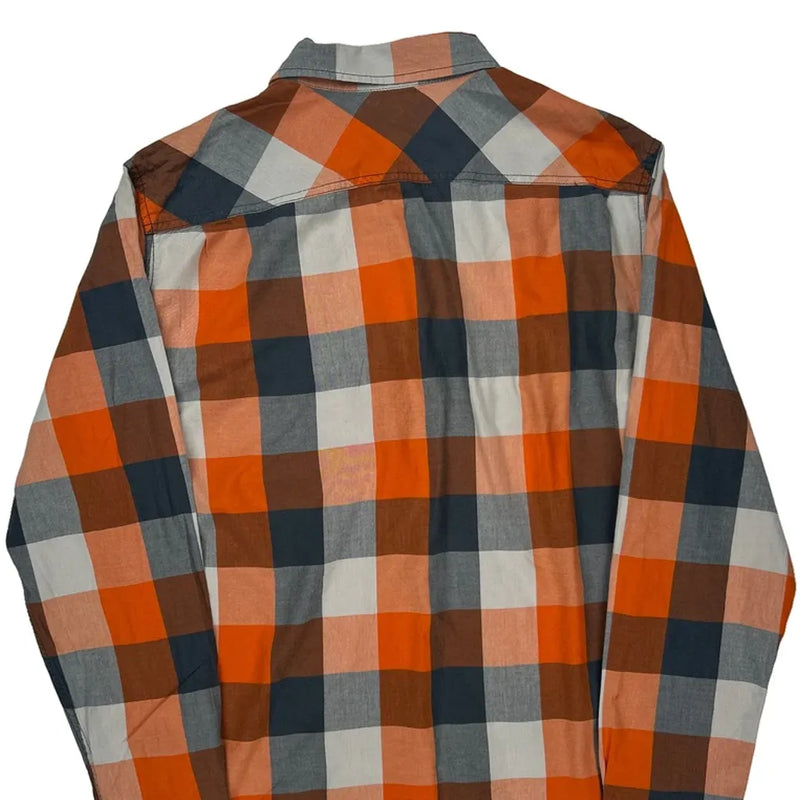 Quiksilver Checked Flannel Shirt - Large Blue Cotton