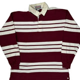 Studio Striped Rugby Shirt - XL Burgundy Cotton